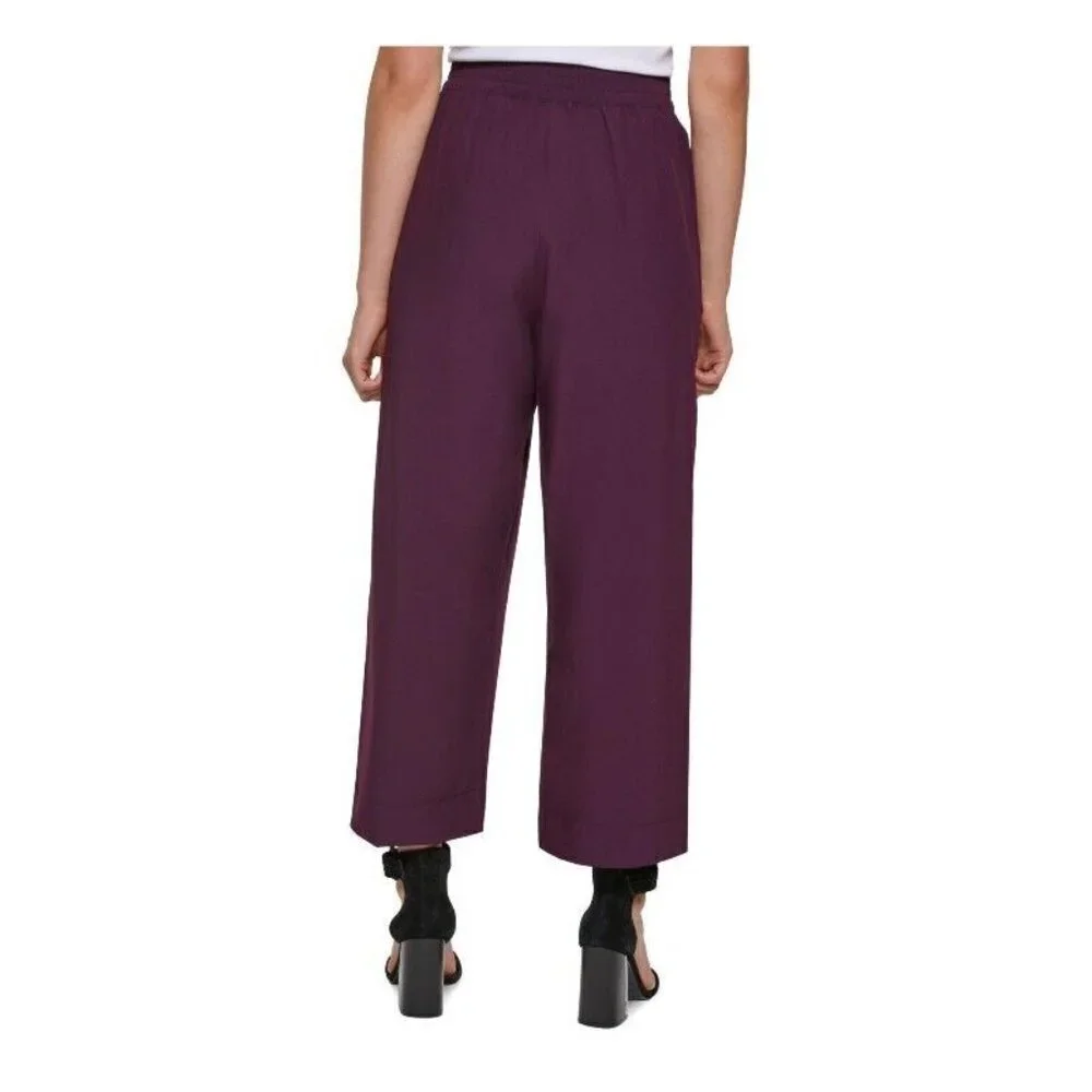 NEW CALVIN KLEIN WOMENS CROPPED WIDE LEG PANTS AUBORN LARGE - Picture 2 of 9
